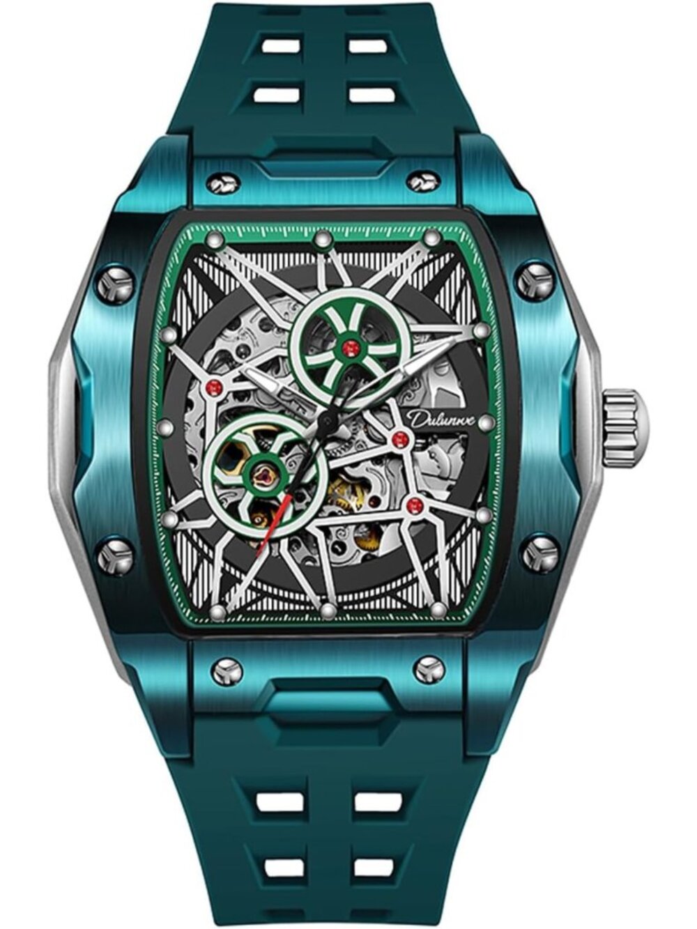 Elegant Tonneau Mechanical Automatic Men's Wristwatch - Stylish & Durable